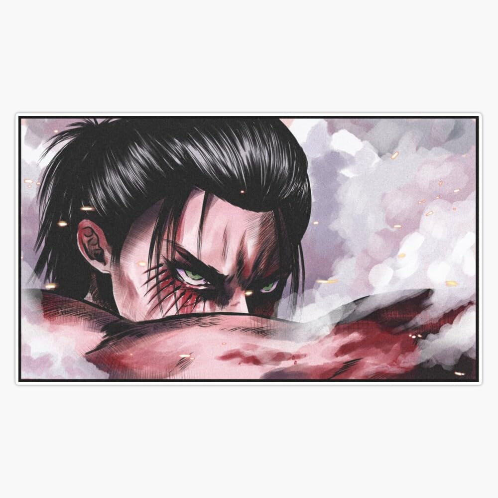 Fallen Angel Eren Yeager Minimalist Sticker Vinyl Waterproof Sticker Decal Car Laptop Wall Window Bumper Sticker 5"