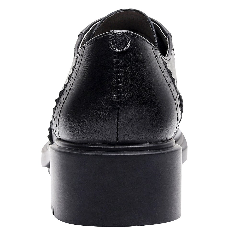 rismart Donna Rotonda Punta Abito Formale Pelle Scarpe Stringate Basse