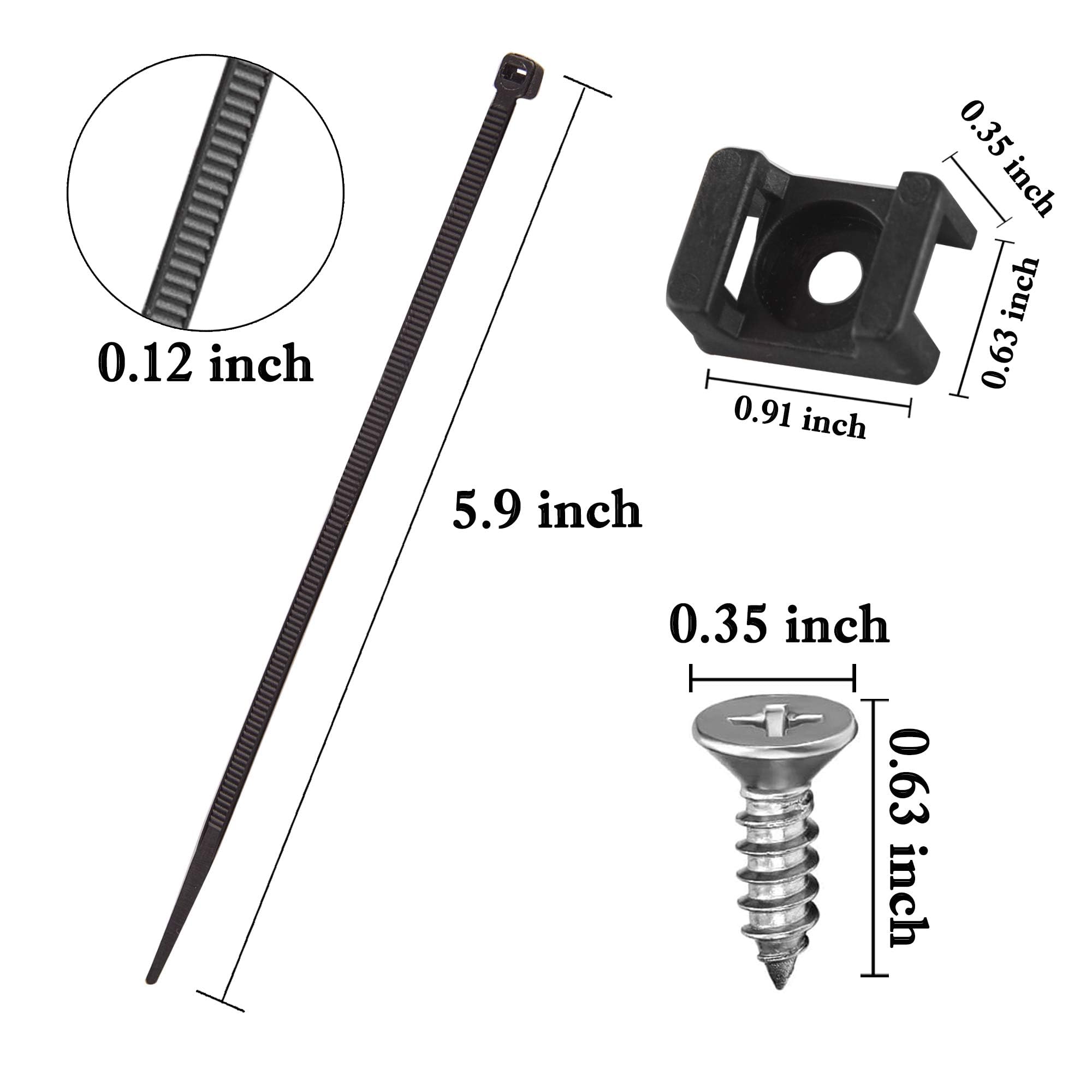 100 Pieces Cable Tie Mount Base Saddle Type Mount Wire Holder - Image 3
