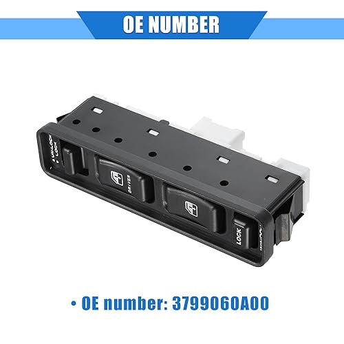 Miniatura 6 de VekAuto Interruptor de control de ventana de coche compatible con Suzuki Sidekick JA JLX JX 1.3L L4 - Gas 1.6L L4 - Gas 1989, plástico duradero