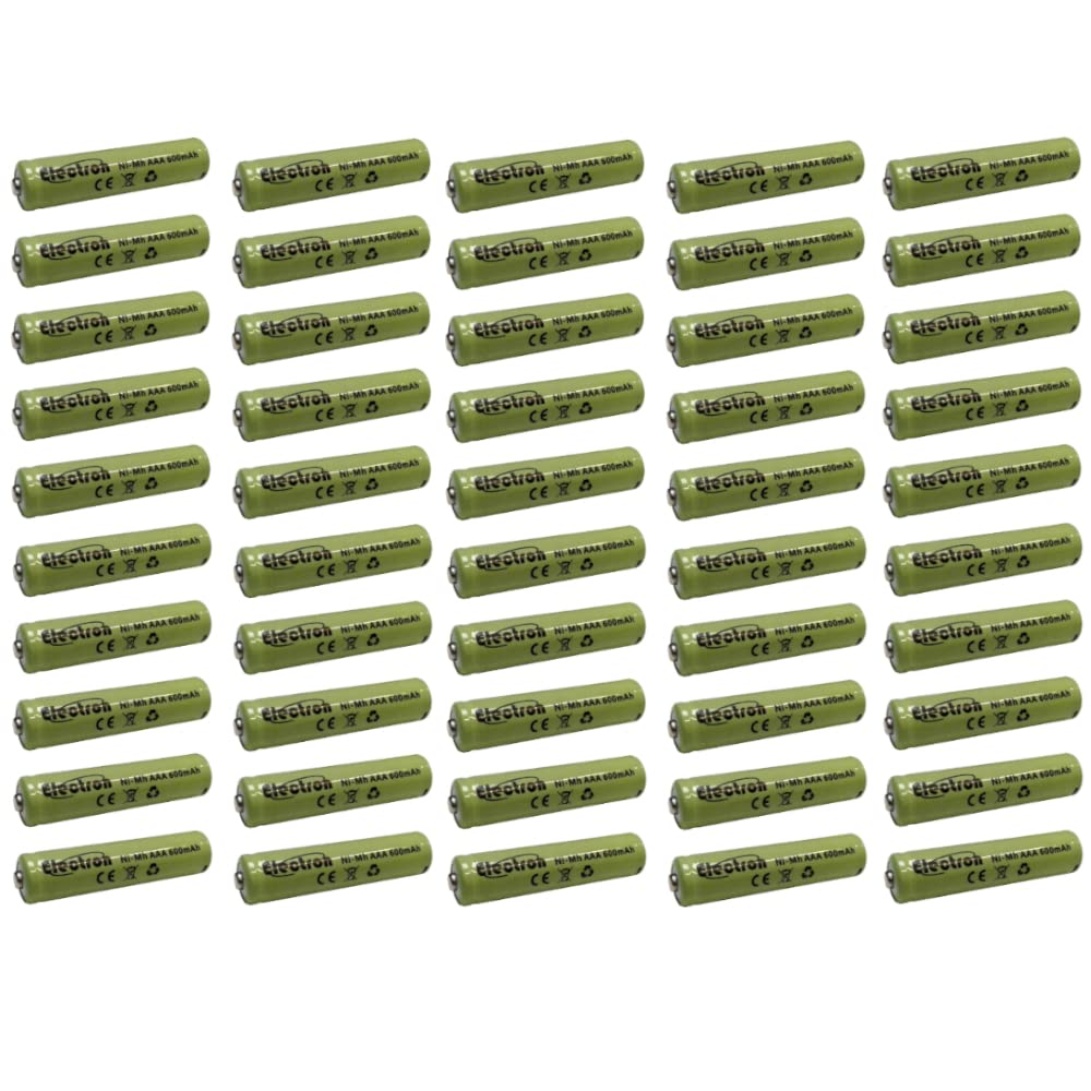 50x Batteria ricaricabile Ni-Mh ministilo mini stilo AAA 1,2V 600mAh micro telefoni cordless luce flash mignon giocattoli telecomando