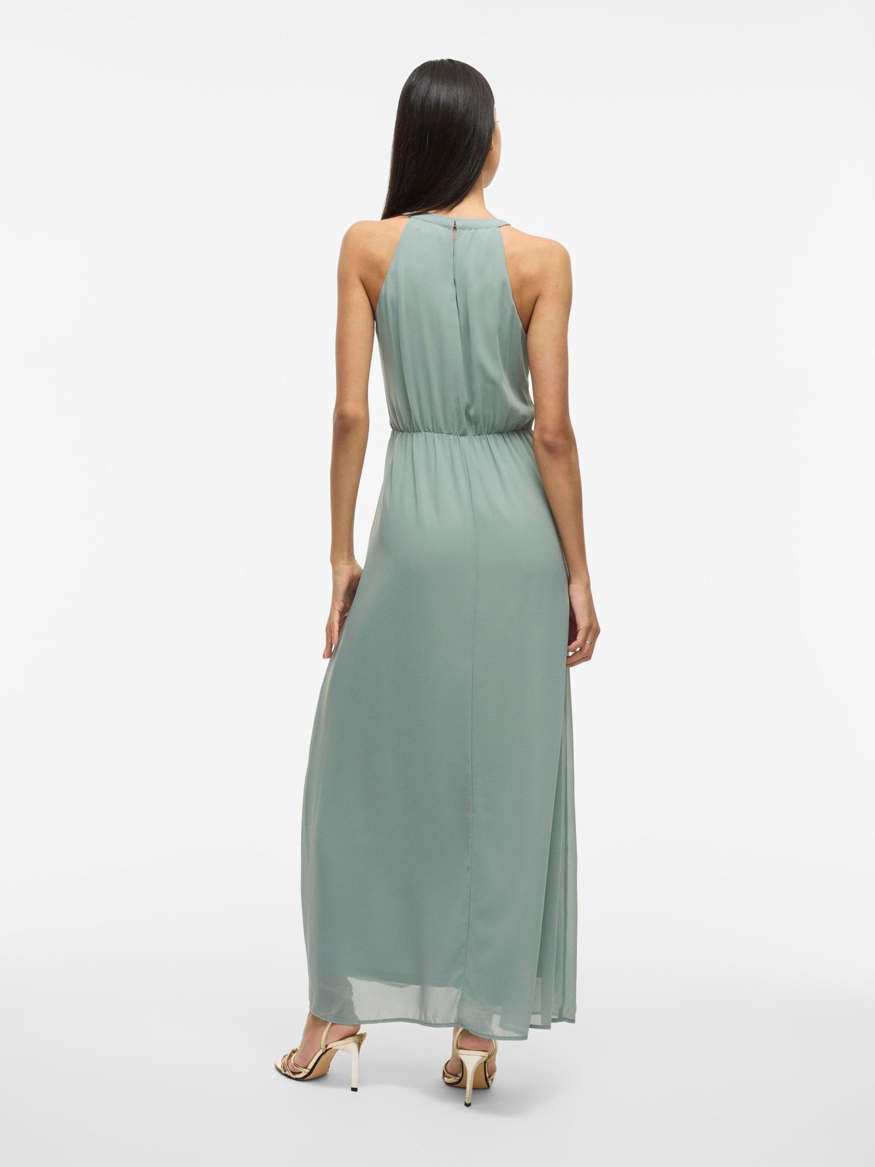 Vila Female Damen Neckholder Maxikleid, ärmelloses Sommerkleid für Urlaub, Party und besondere Anlässe VIMILINA Neckholder