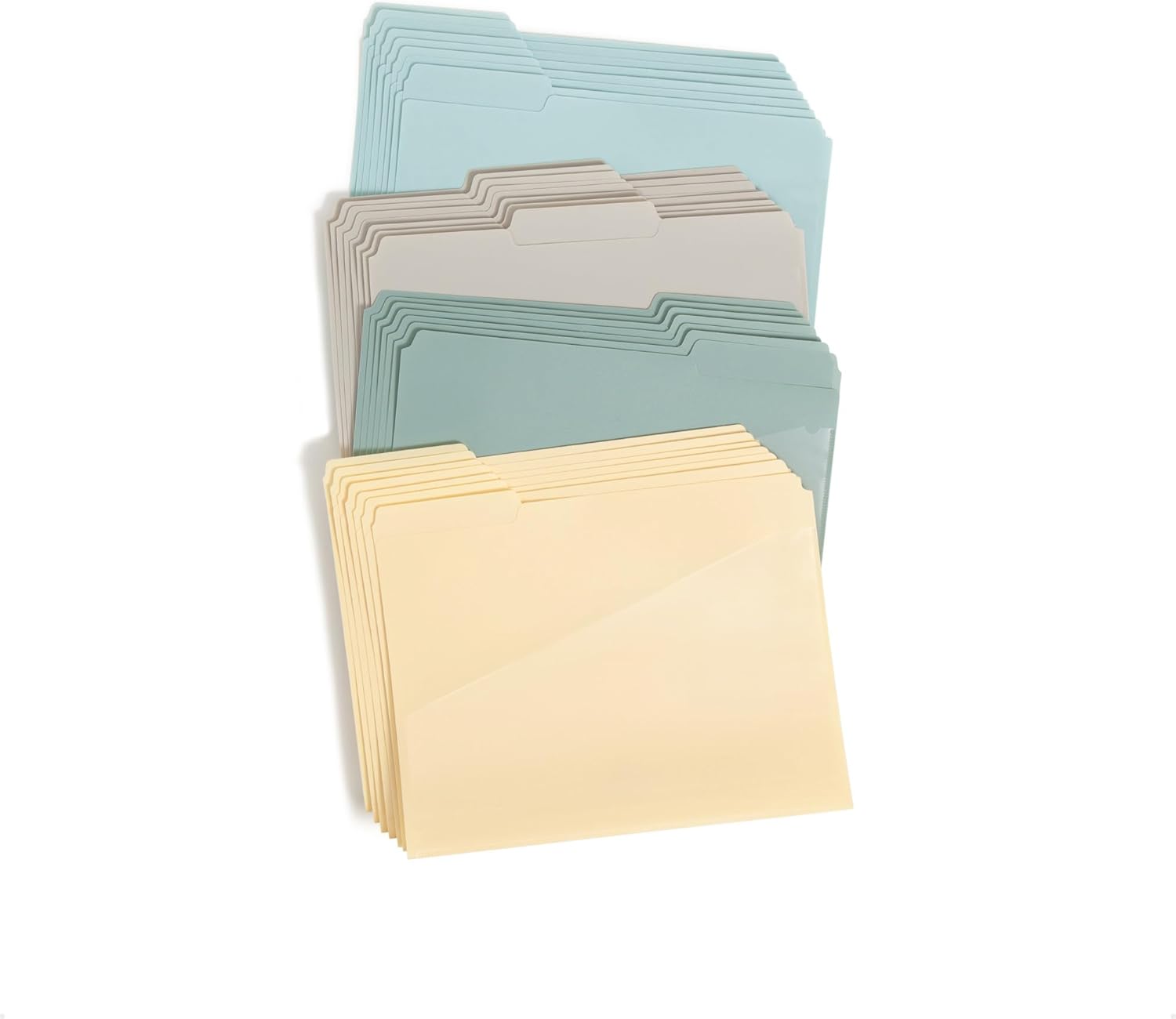 Smead Poly File Folders with Pockets, Folders for Documents, 1/3-Cut Tabs, File Folders Letter Size, Office Supplies, School Supplies (30, Twilight Colors)
