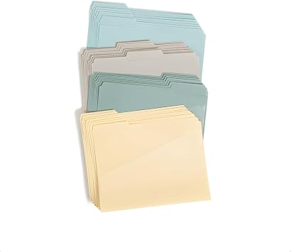 Smead Poly File Folders with Pockets, Folders for Documents, 1/3-Cut Tabs, File Folders Letter Size, Office Supplies, School Supplies 30, Twilight Colors