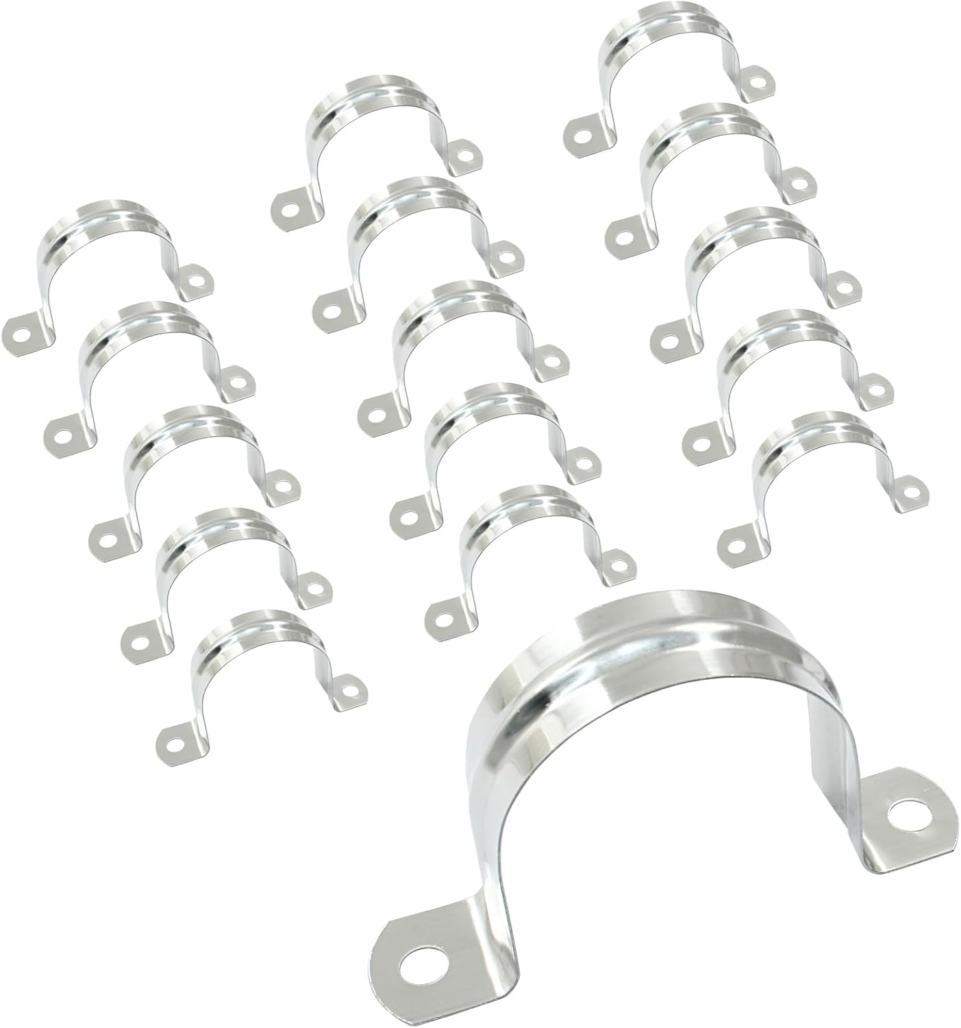 Litoexpe 16 correas de tubo rígido de 1-34 pulgadas, abrazaderas de conducto de acero inoxidable M45 2 agujeros para cable U abrazadera de tubo para