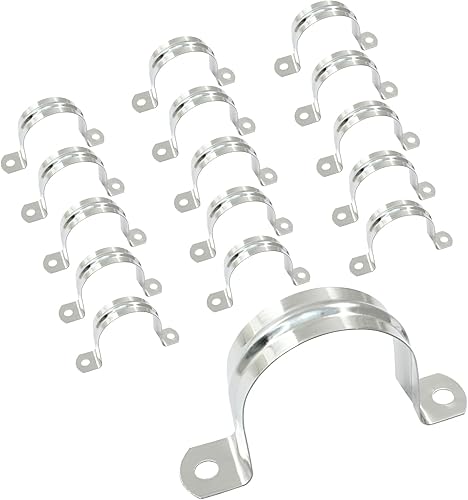 Miniatura 1 de Litoexpe 16 correas de tubo rígido de 1-34 pulgadas, abrazaderas de conducto de acero inoxidable M45 2 agujeros para cable U abrazadera de tubo para