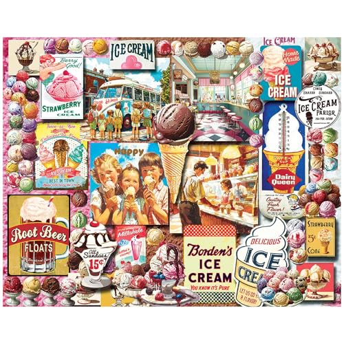 Puzzle de 1000 piezas White Mountain Sweet Desserts Collage, helado | Piezas grandes, regalo para adultos y familia, 24x30 pulgadas miniatura 3