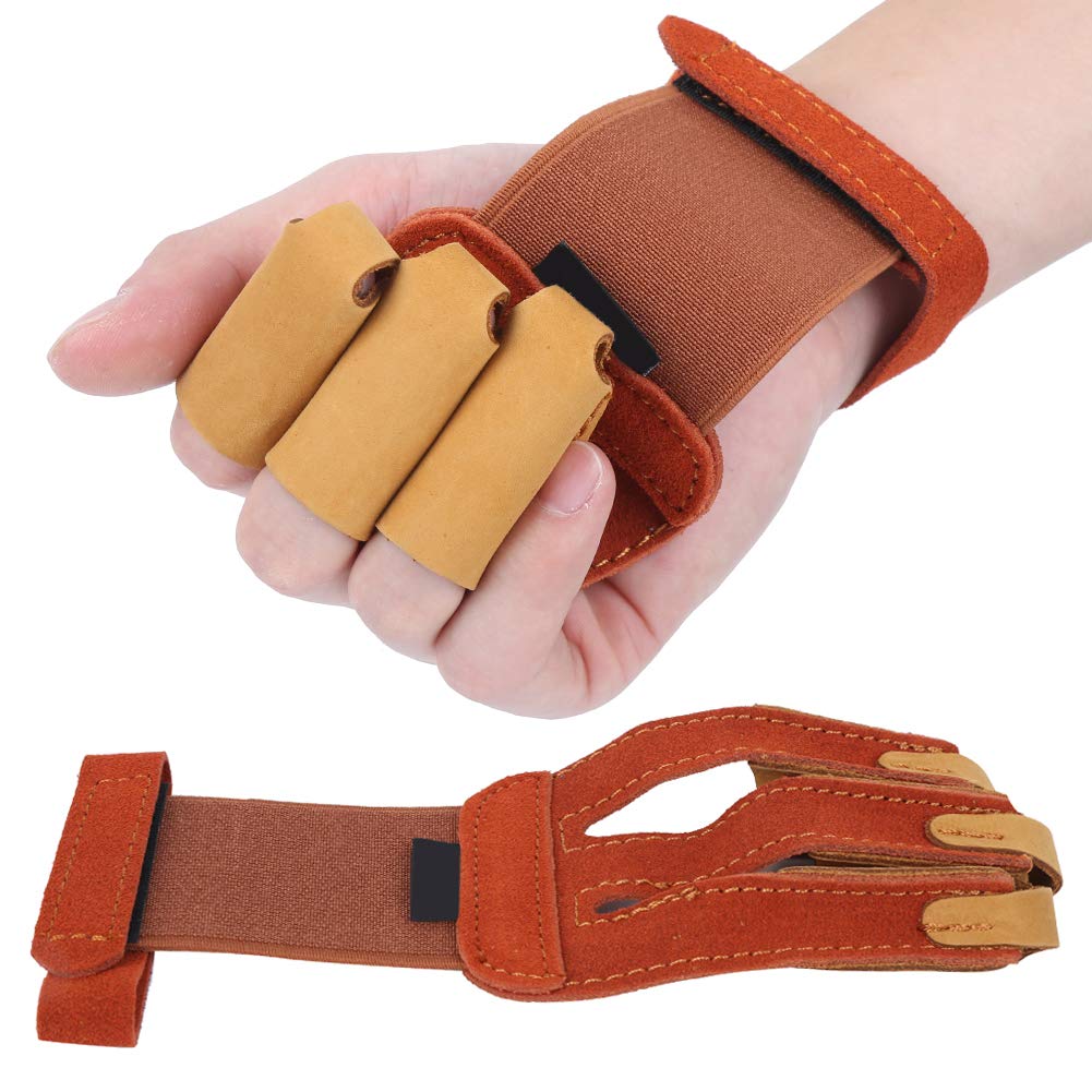 Keenso Finger Guard Tiro con L'Arco, 3 Guanti protettivi per Le Dita, Tradizionale equipaggiamento Protettivo per tiro con L' ricurvo