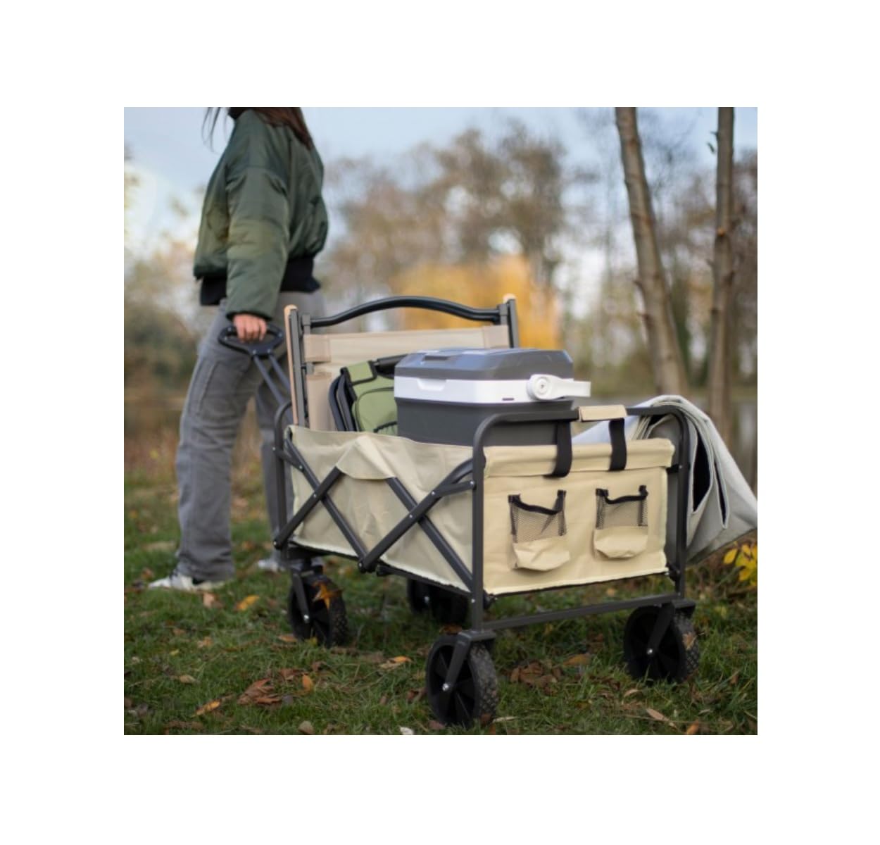 Livoo – Chariot de Transport Pliable SEP137C – 89L, jusqu'à 120 kg, Rotation 360°, Freins intégrés