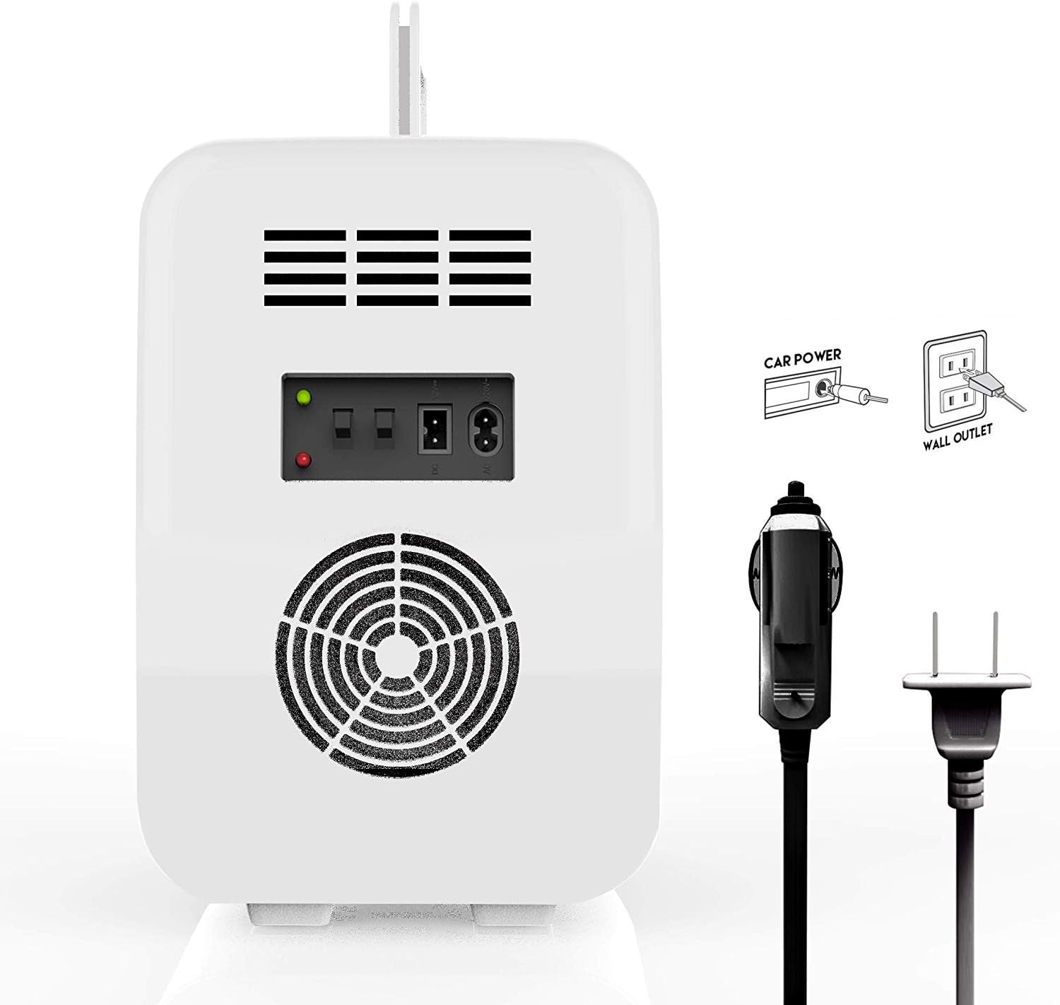 Mini Fridge Cooler and Warmer, (6 Liter / 8 Can) Portable Compact Personal Fridge, AC/DC Thermoelectric System, 100% Freon-Free Eco Friendly for Home, Office and Car (White)
