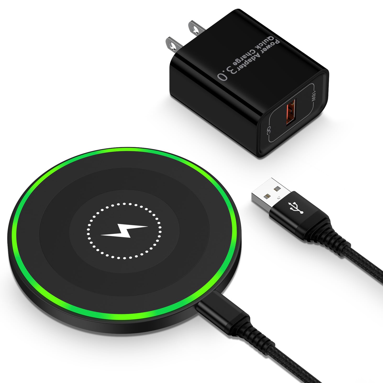 15W Wireless Charger Fast Charging Pad for Motorola Moto G Power 2026/razr+/G Stylus 5G 2025/Edge+, Android Wireless Charging Station with 18W Adapter