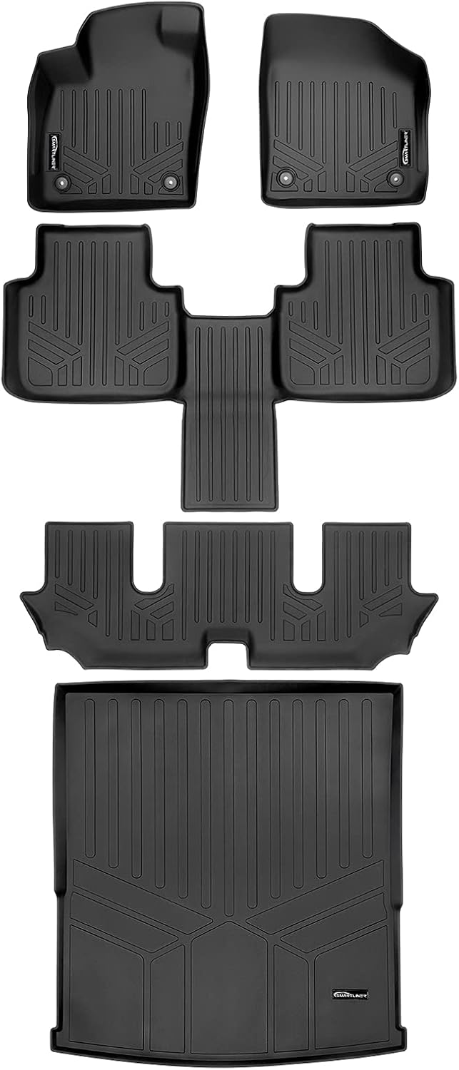 SMARTLINER Floor Mats - Cargo Liner Behind 2nd Row Set Compatible with 2018-2025 Volkswagen Atlas