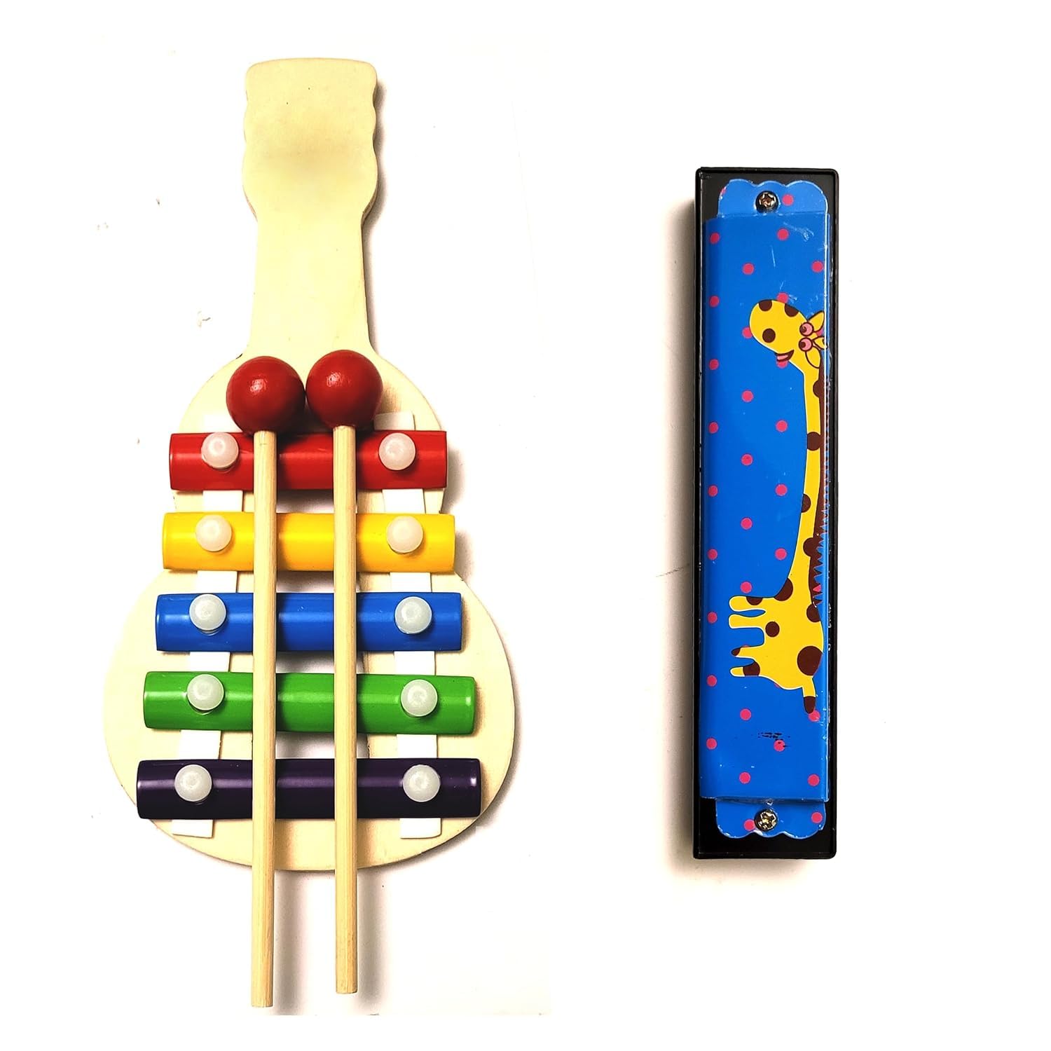 MarvelStore Xylophone and Mouth Organ Random Colours and Pattern Design Toys Musical Instruments for Kids Play Fun and Leisure
