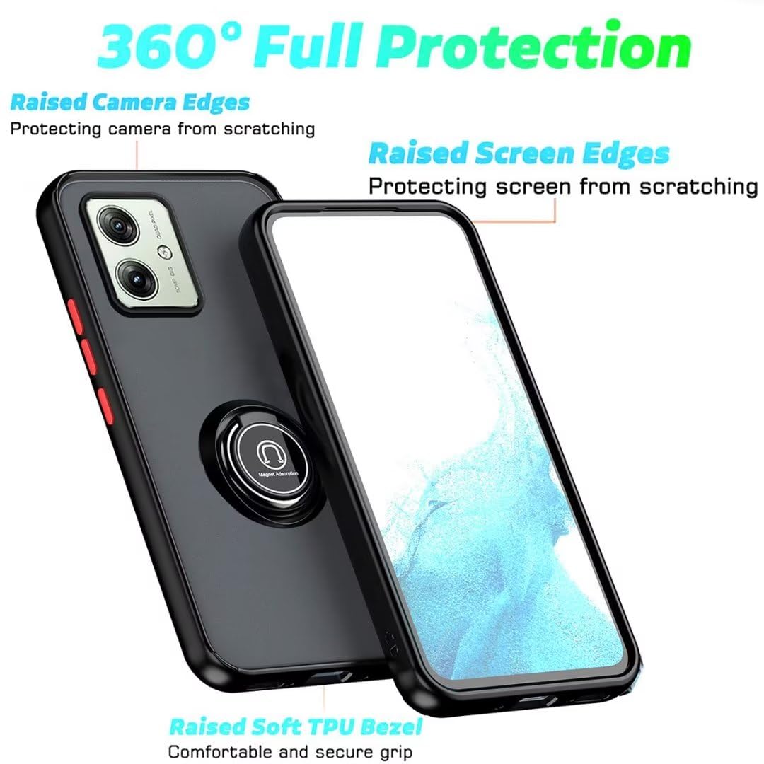 JIAFEI Handyhülle Für Motorola Moto G54 5G - Mit Kamera-Schiebedeckel & Ring-Ständer, Stoßfest (Rot)