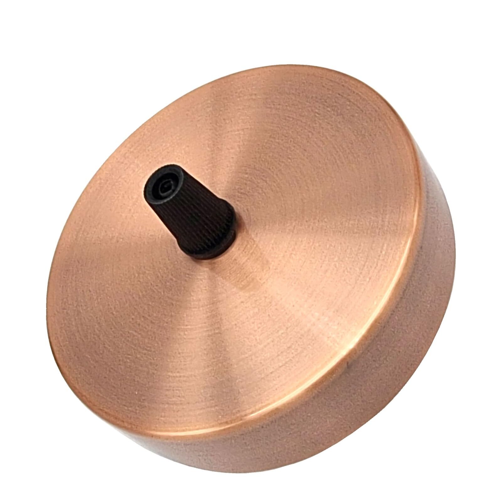 Rose Gold Ceiling Rose 100mm Round Metal Pendant Light Fitting With Cord Grip for Vintage Style Ceiling Pendant Lights Fitting Cover Plate Canopy Kit Warm Finish for Modern Industrial E27 Lighting