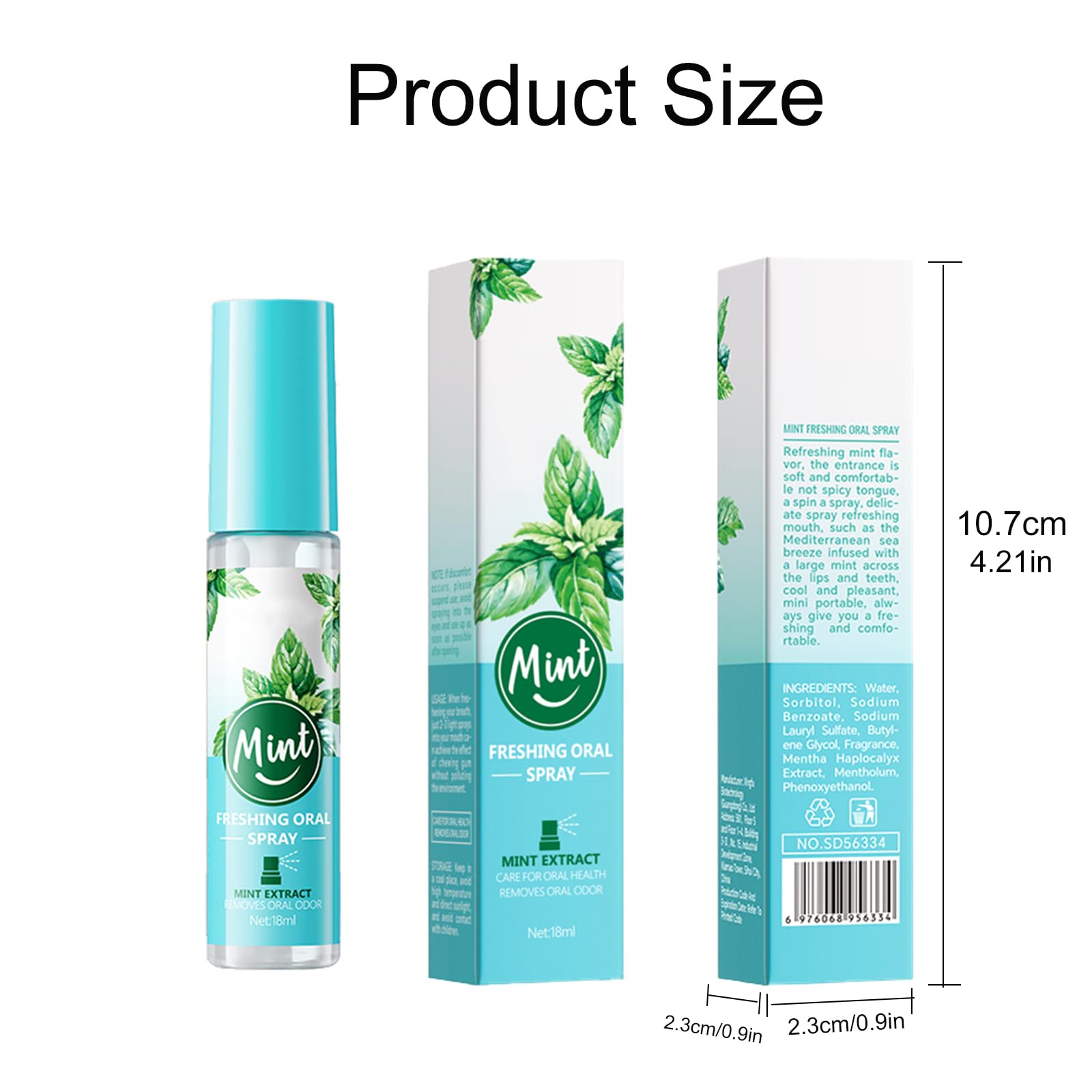 Spray Alito,Spray Alito Fresco,Alito Fresco,Spray Per Alito Cattivo,Spray Sapore Di Frutta, Odore Pulito,Rimozione 'Alitosi, Rinfrescante 'Alito Per L'Igiene Orale(Sapore Di Menta)