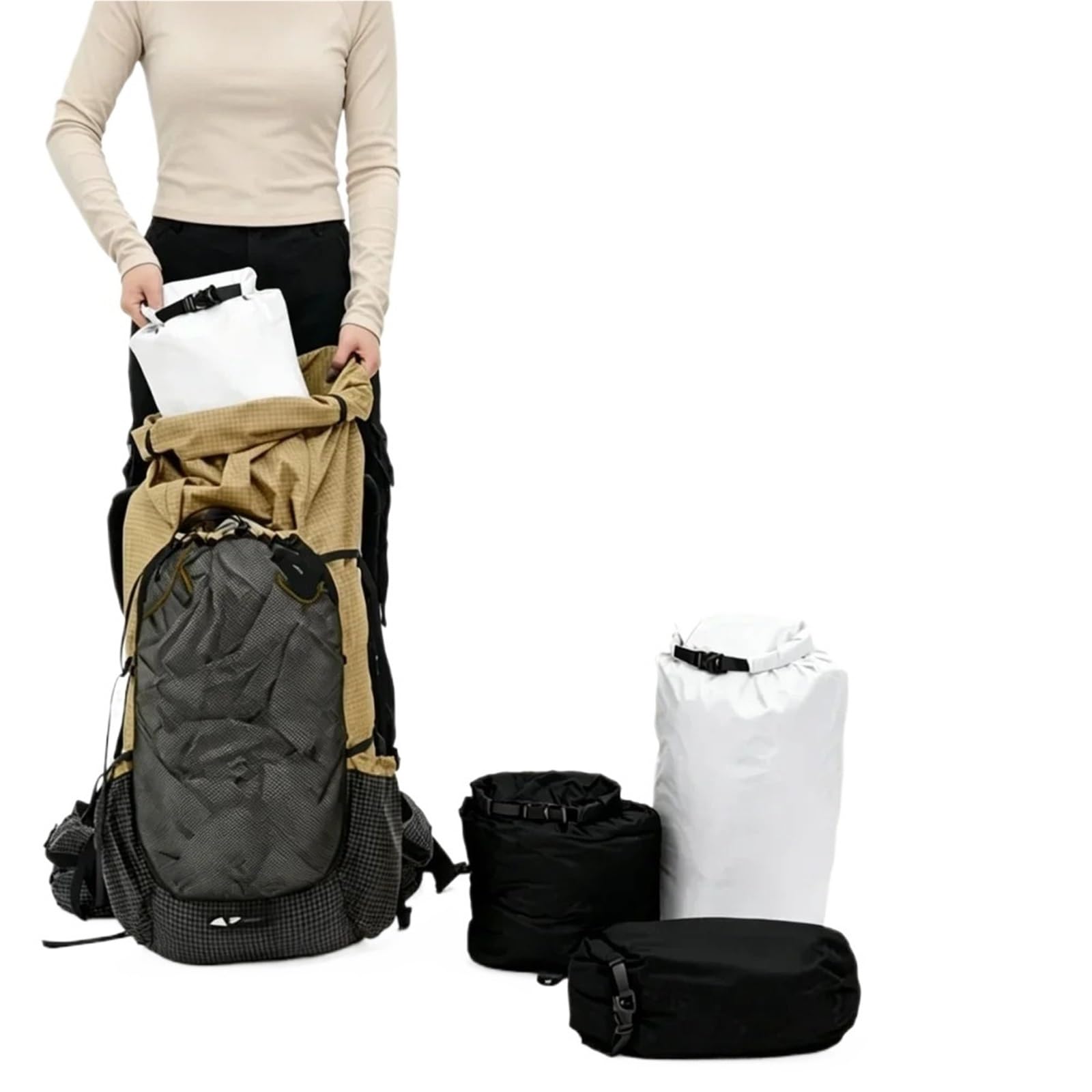 Bolsas de Compresión al Vacío Bolsa de almacenamiento compresión al vacío | Bolsa de equipaje impermeable de gran capacidad portátil Bolsa de ropa(Black-38L,Color1)
