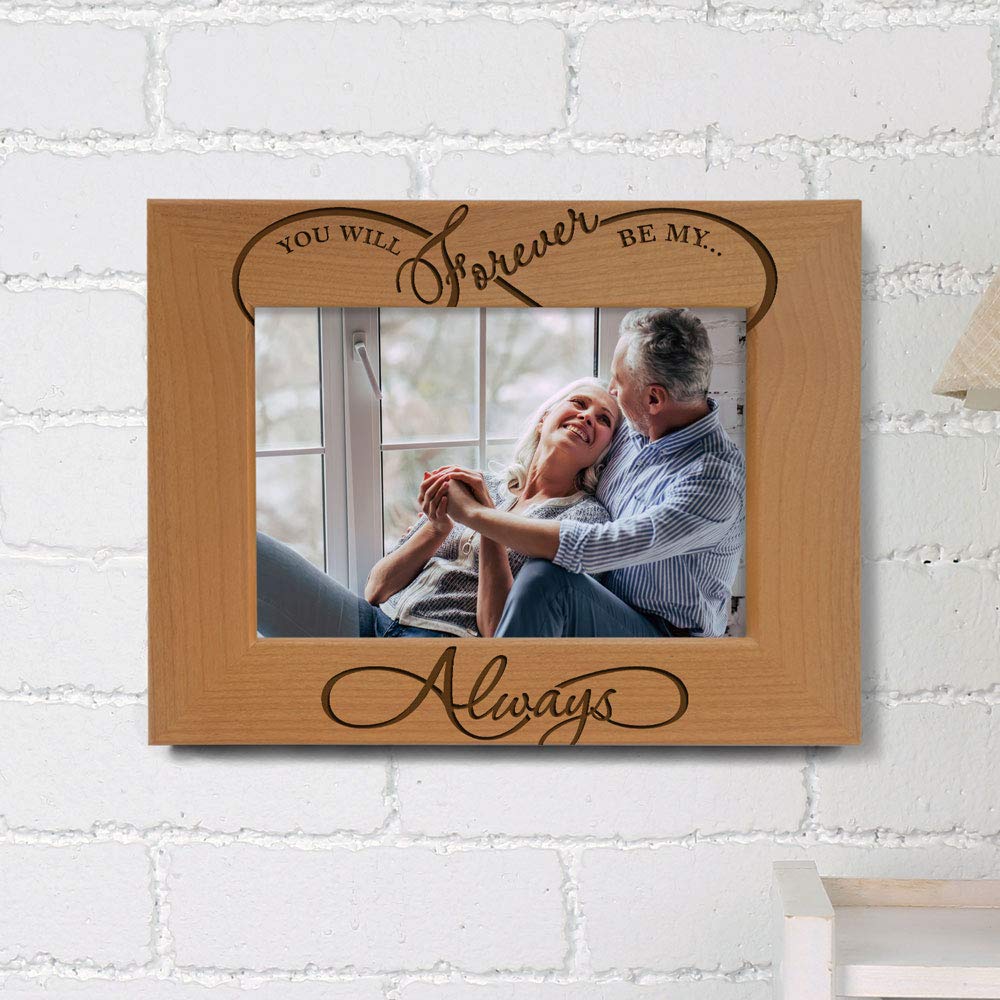 KATE POSH - You Will Forever be My Always Wood Cornice, Legno, Natural Real Wood, 5x7-Horizontal