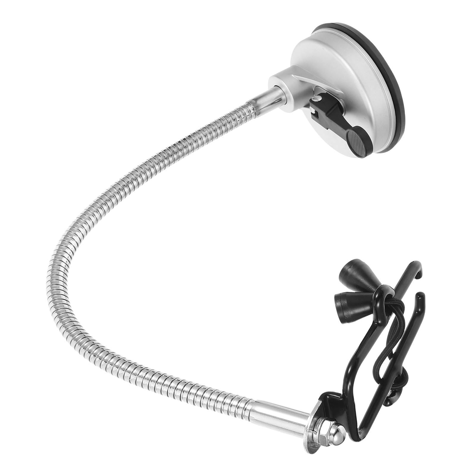TEHAUX Haartrocknerhalter für Arbeitsplatte mit Saugnapf 360 Grad Drehbar aus Edelstahl und PVC Platzsparend als Haartrocknerständer für Badezimmer und Schminktisch