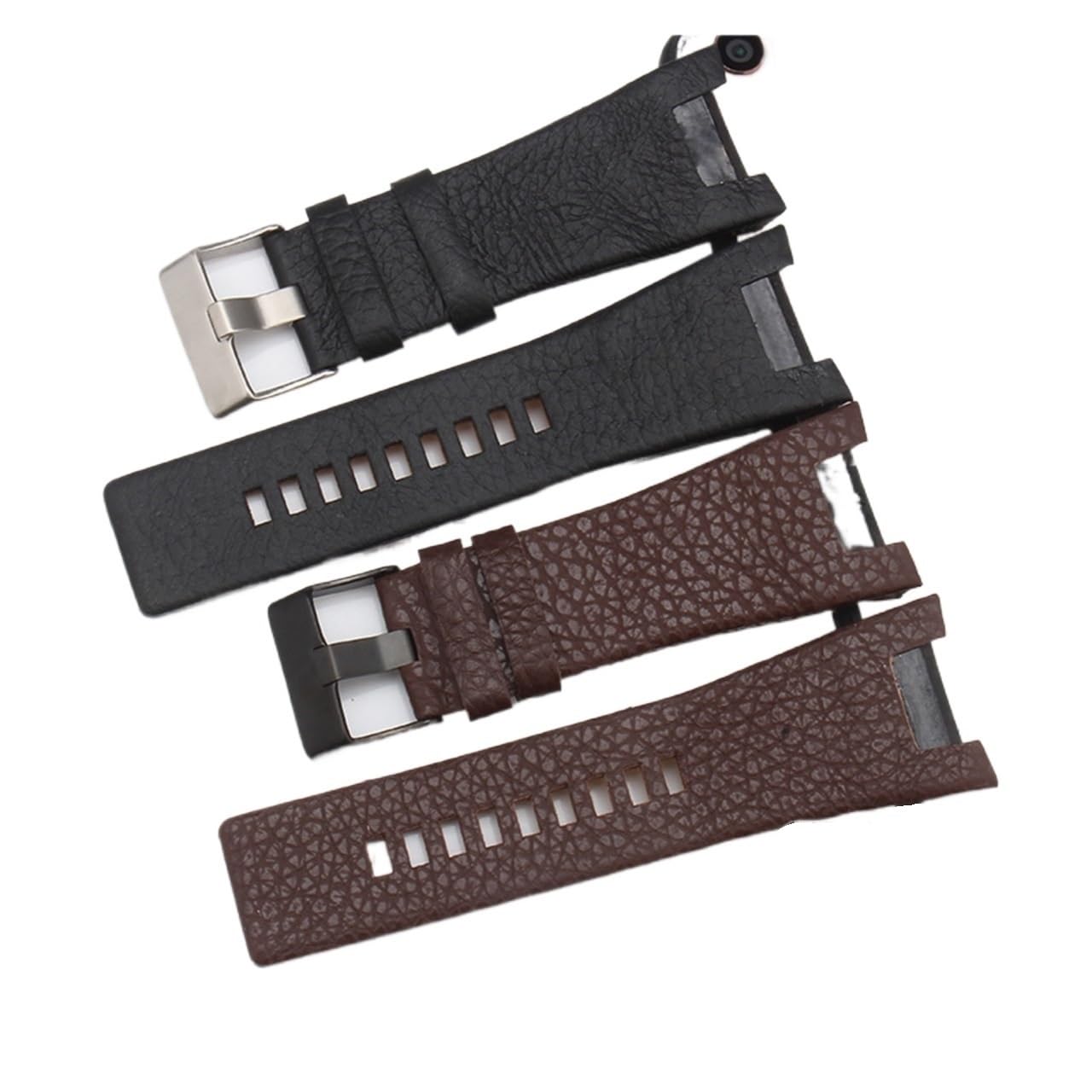 LUGEMA Ceinture de montre en quartz masculin 3 2 mm Interface concave Broupe en cuir marron noir compatible avec le diesel DZ1216 1273 4246 Boucle d'épingle + Outil
