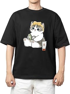Youth black oversize over size t-shirt kitty kitten kawaii cute cat 59