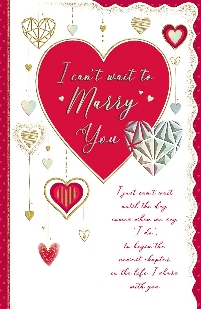Valentine's Day Card, I Can't Wait To Marry You - 12 x 8 inches - Regal Publishing