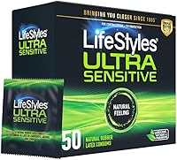 Vista 1 de LifeStyles Preservativos Ultra Sensibles de Látex Natural Lubricados Premium Paquete de Valor - 50 Unidades, 1 Paquete - Triple Probados