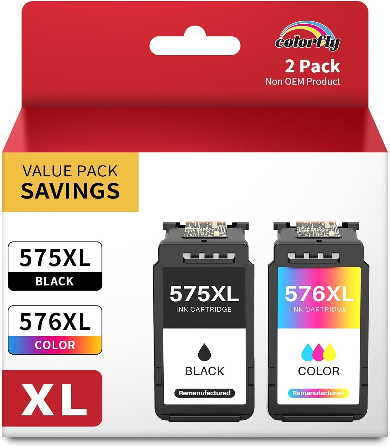 PG-575XL CL-576XL Cartucce d'inchiostro compatibili 575XL PG-575 XL cartucce d'inchiostro nero per Canon 575XL 575 XL 576XL per Canon TS3550i TR4750i TR4751i TS3551i (confezione da 2)