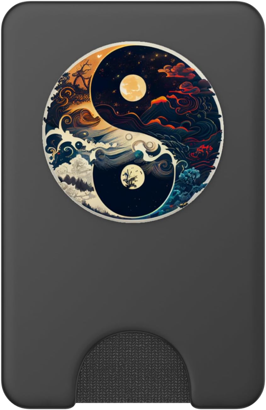 Yin Yang Day & Night Waves Clouds Celestial Sun Moon PopSockets PopWallet for MagSafe