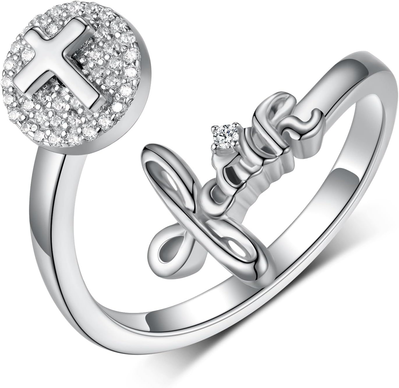 SVODEA Faith Rings for Women 925 Sterling Silver Faith