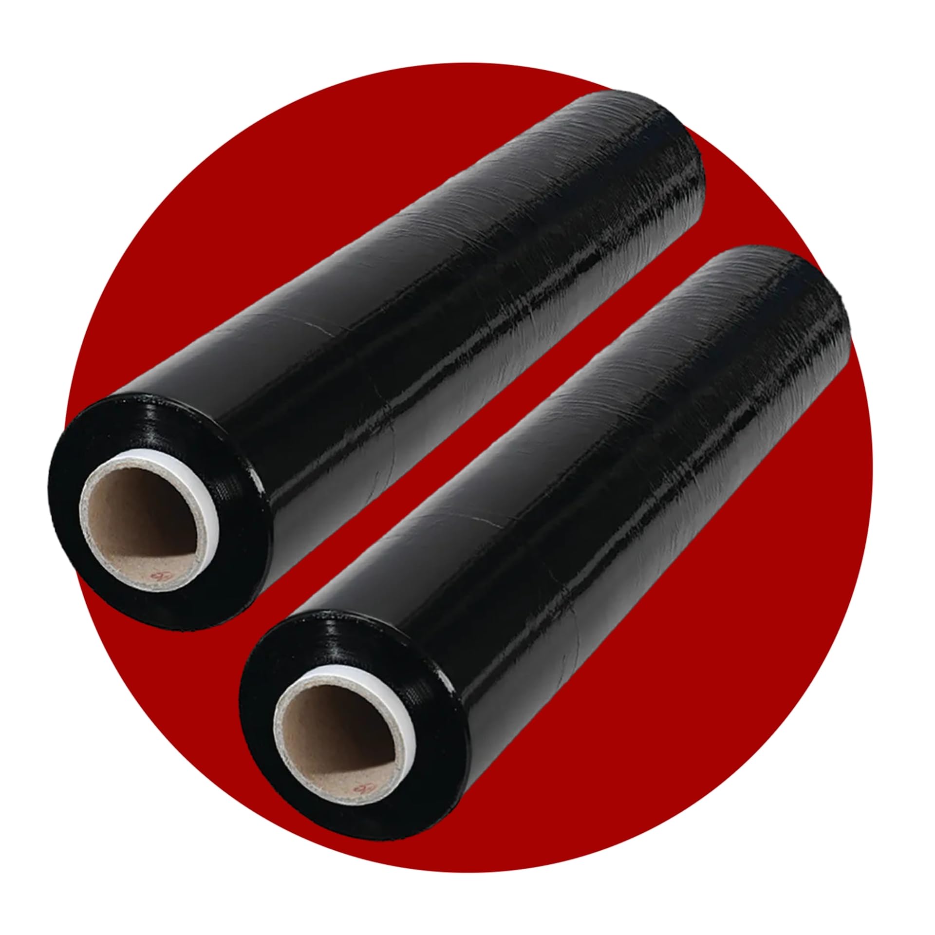 Efforias 2 X Black Pallet Wrap 400mm x 250m, Non-Extended, 23mu - Strong Stretch Shrink Cling Film - Ideal for Wrapping - Warehouse, Moving House & Furniture