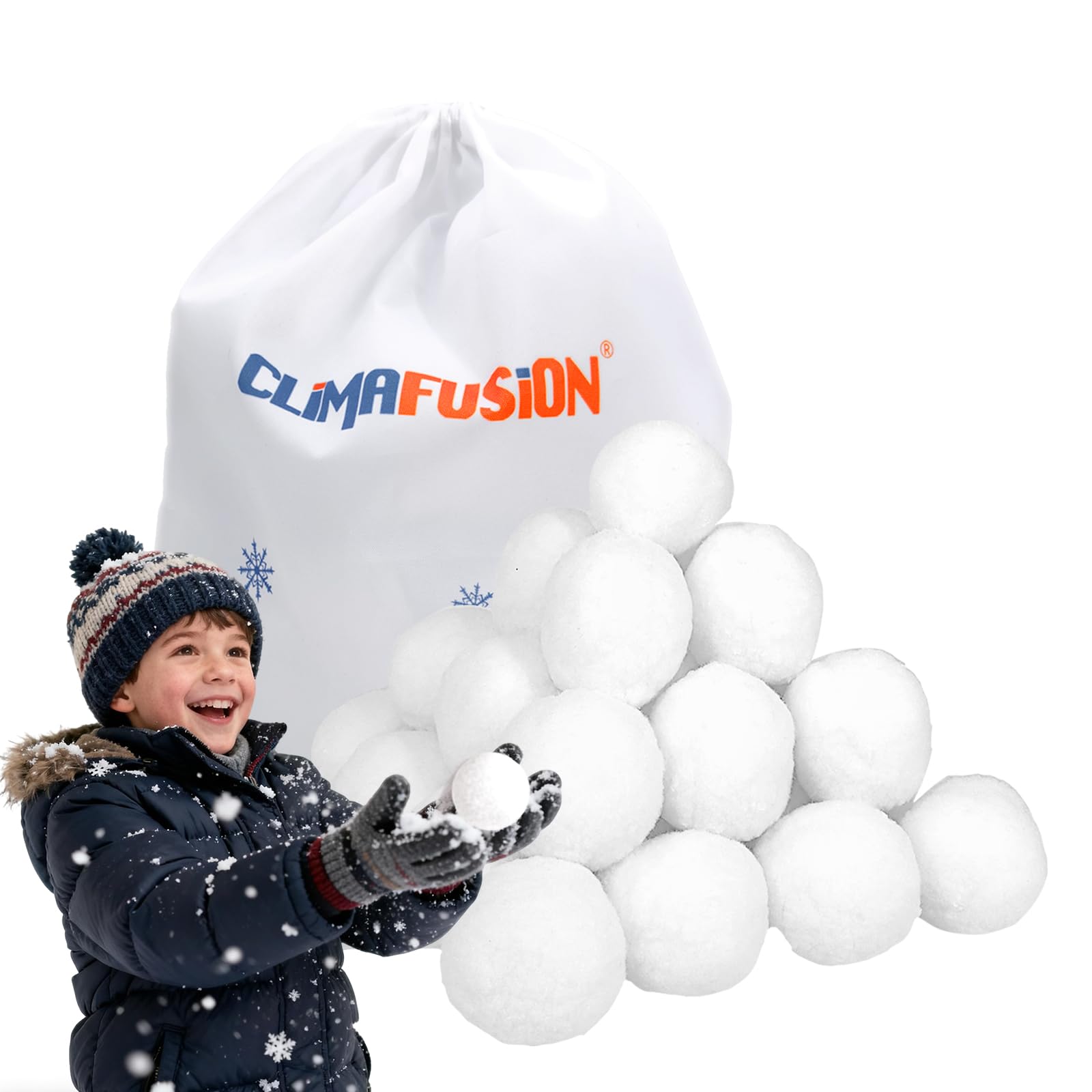 Snowballs For Kids Indoor 120 Pcs Plush Fake Snowballs With Faces - 2 ...