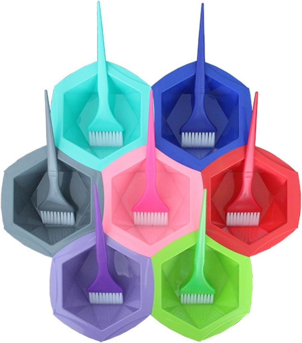 Hair Dye Mixing Bowl ，14Pcs and Brush Set Multi-Colored Dyeing Supplies with 7 Bowls and Brushes