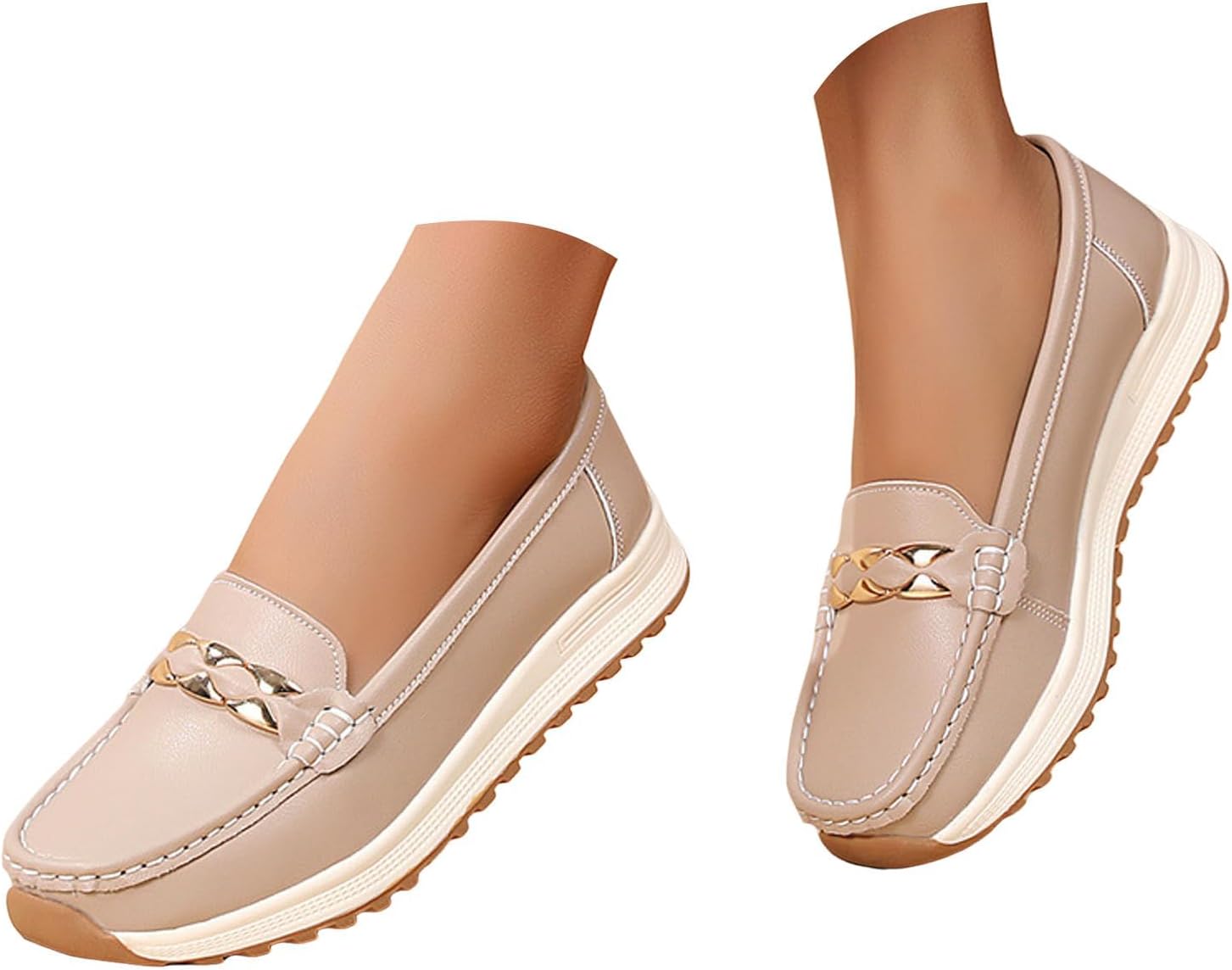 Orthopedic Platform Loafers,Women's Business Casual Flats Shoes Round Toe Comfortable Slip On Work Walking Slip-Ons Cute Dress Loafers