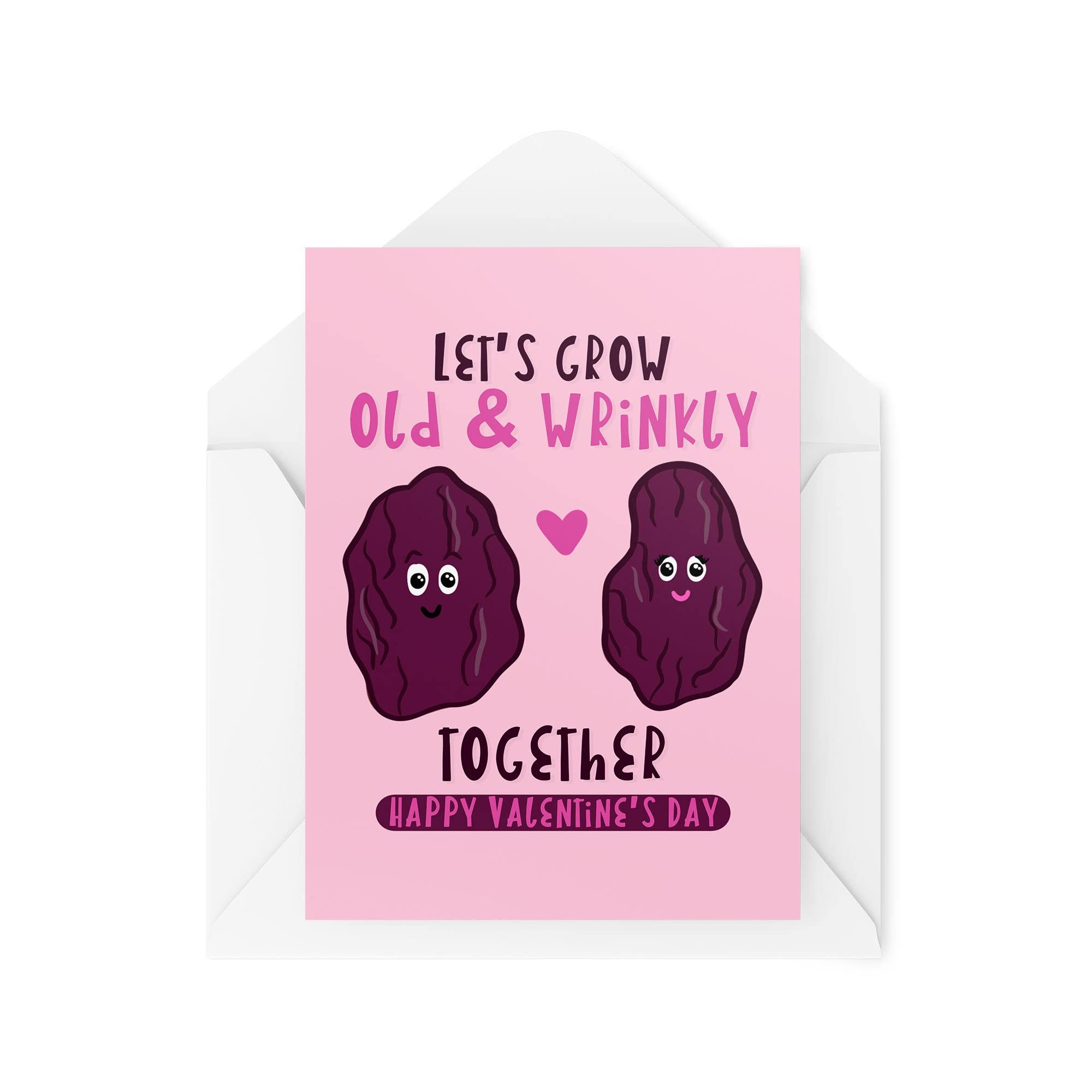 Funny Valentine's Day Card - Let's Grow Old & Wrinkly Together Raisins - Husband Wife Cards - Valentines - Girlfriend Boyfriend - CBH1462