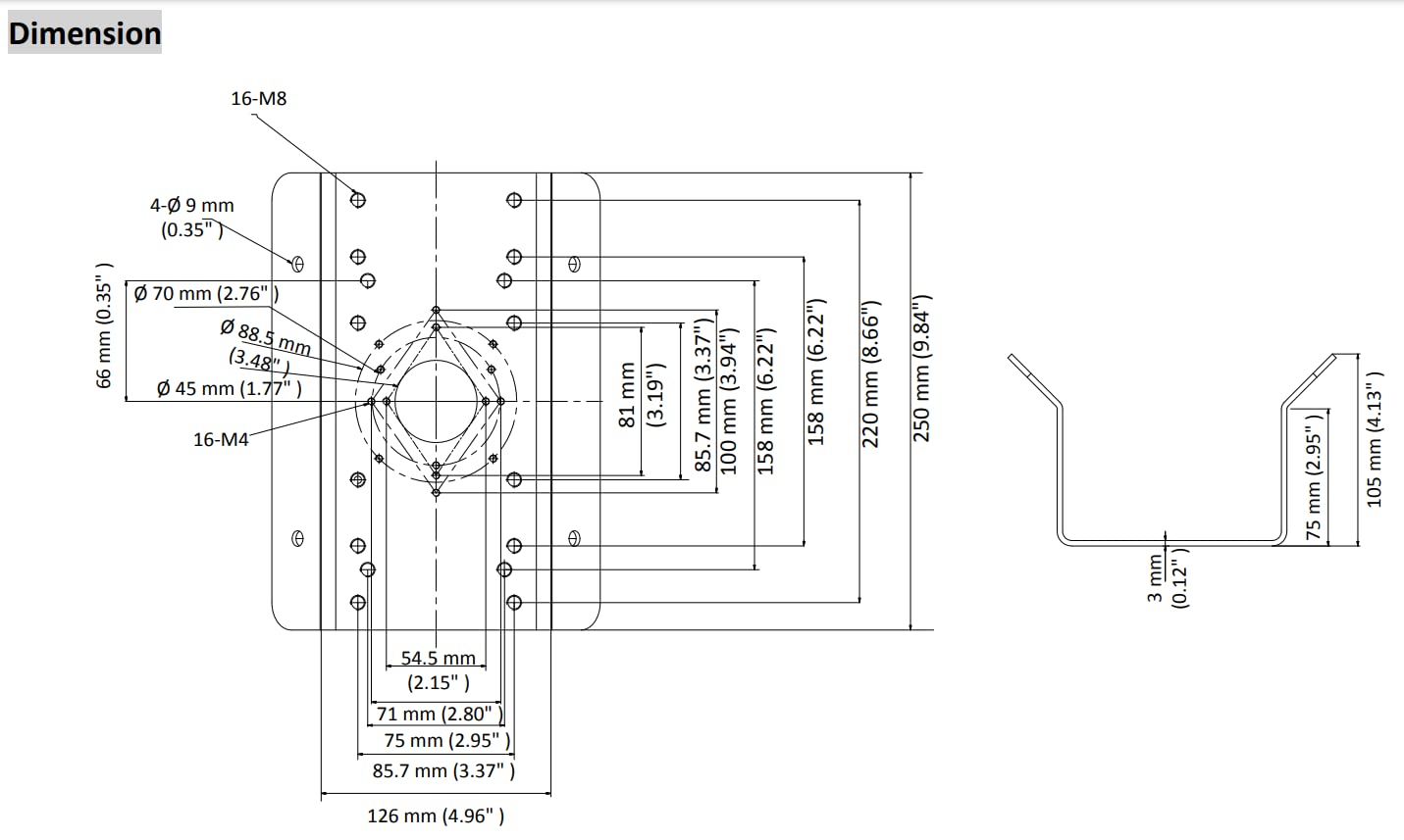 DS-1276ZJ Universal Eckhalterung Hik-kompatibel mit den meisten Wandhalterungen Kameras und PTZ, Weiß, 1 Stück