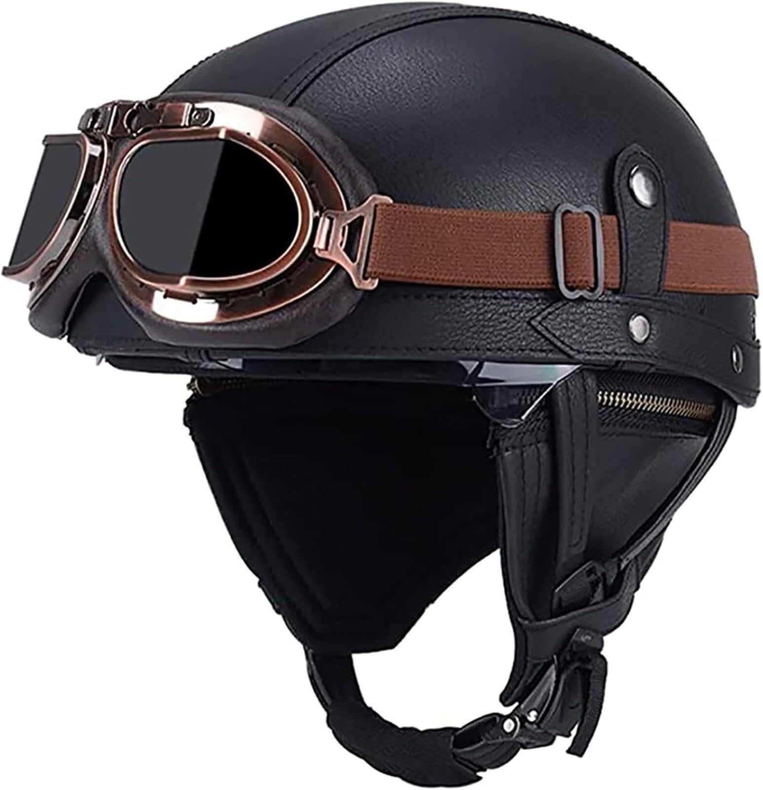 Casque scooter vintage XL réglable pour grand tour de tête 62cm