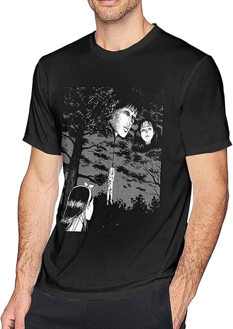 Amazon Co Jp アニメ伊藤潤二うずまきスパイラル男性と女性の半袖トップスティーンtシャツクルーネックおかしいtシャツ男の子と女の子のノベルティ3dプリント ホーム キッチン