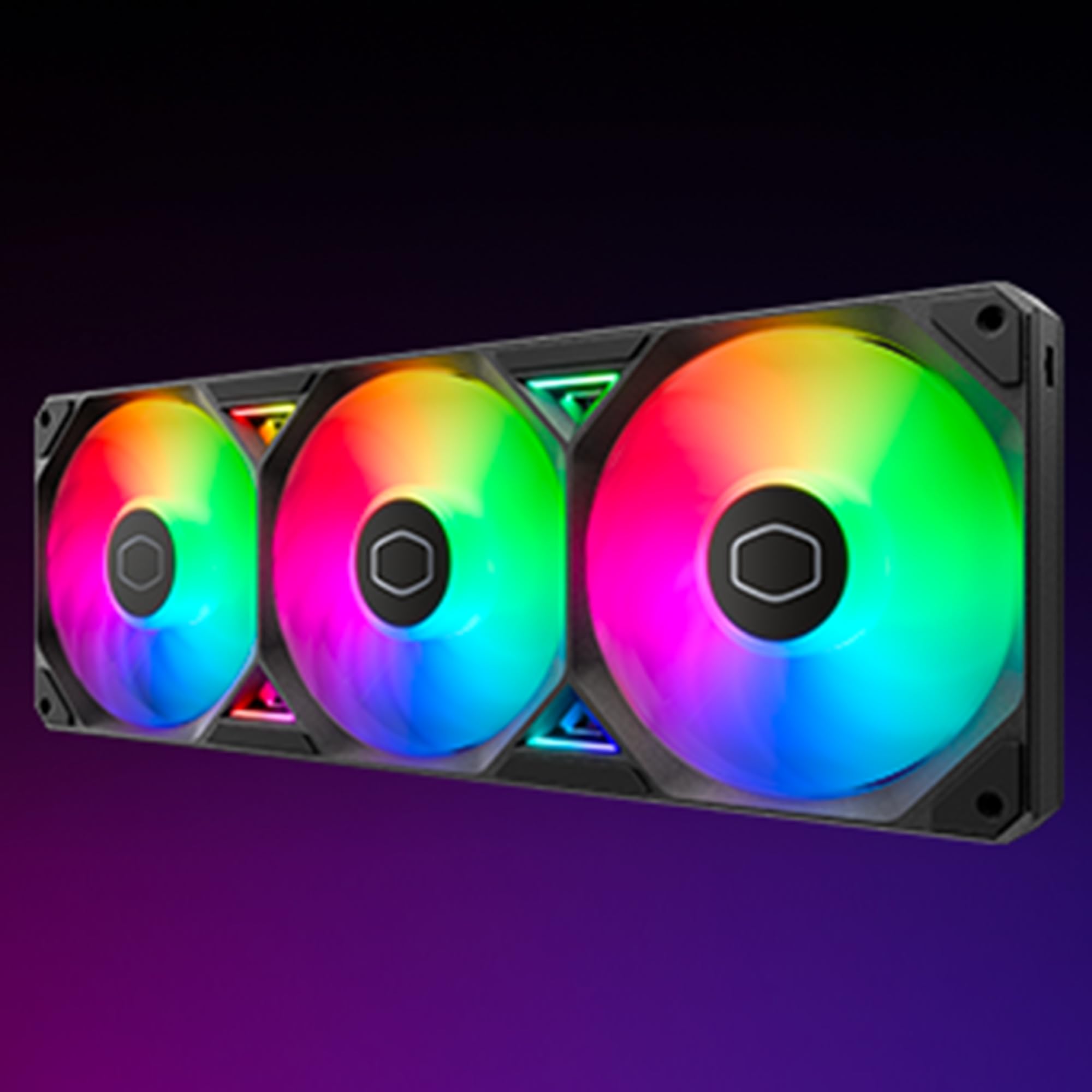 Cooler Master SickleFlow Edge 360 ​​ARGB - Monoframe Tripla Ventola 360mm (PWM), Flusso Aria Elevato (190 CFM) e Pressione Statica (3,54 mmH2O), ARGB Seconda Generazione, Installazione Semplice - Nero