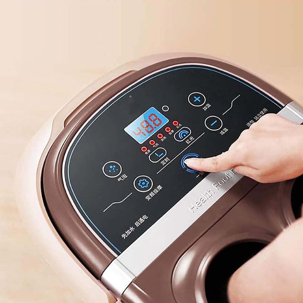 Fußbad Spa mit digitaler Temperatursteuerung, Massagegerät mit Wärmeblasen Wanne, Massagewalzen, Entspannung des Haushalts
