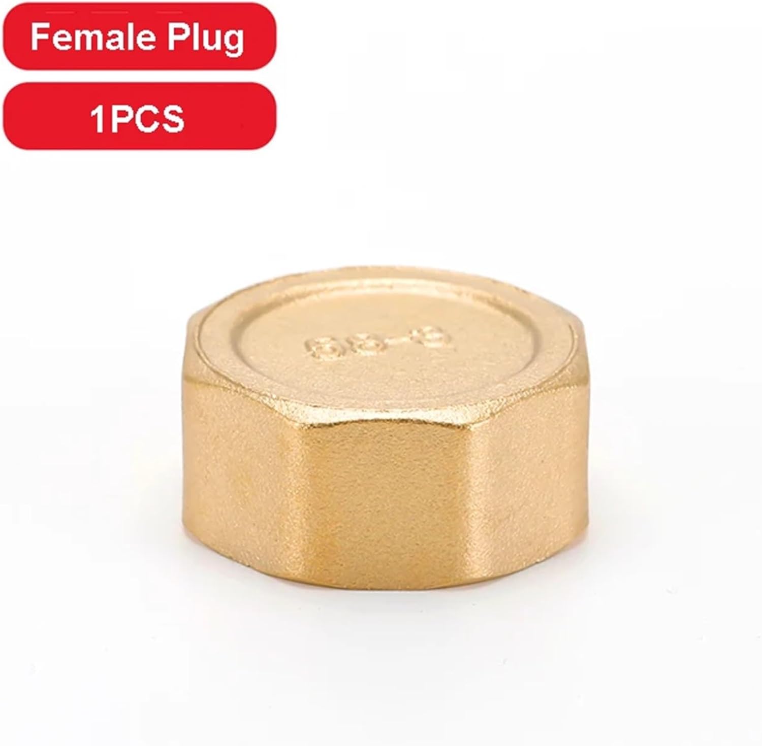 Copper 1/4" 1/2" Male Thread Brass Pipe Hex Head End Cap Fitting Coupler Connector Adapter 1Pcs(Female Plug,1/2")