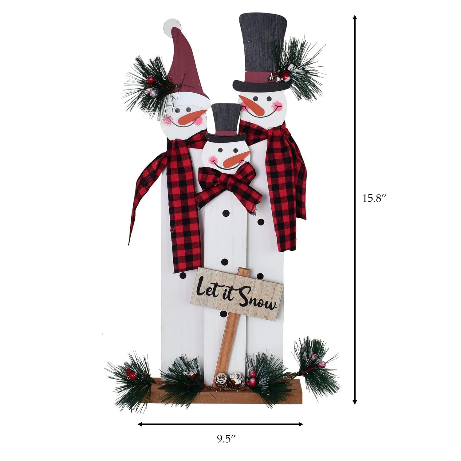 Letrero familiar de muñeco de nieve de madera para mantel de mesa, decoración de Navidad, decoración de invierno para interiores y exteriores