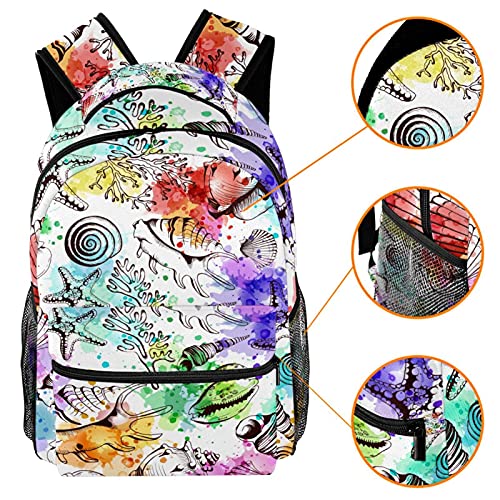 Sac à dos ordinateur portable grande capacité multicolore conque - 3