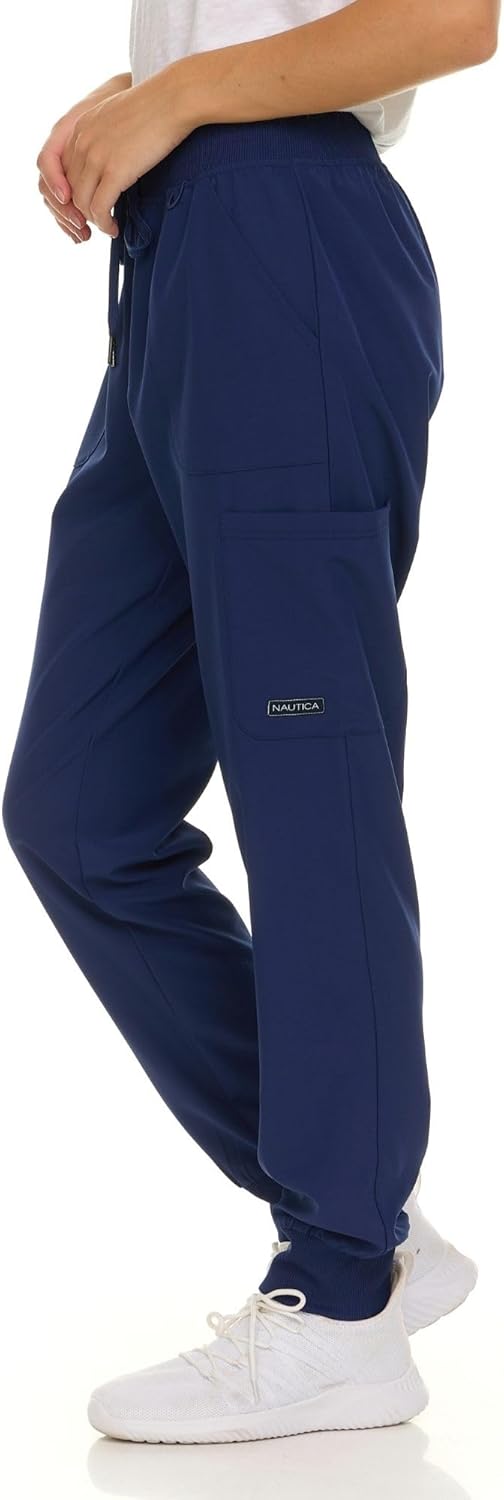 Nautica Scrub Pants for Women, Breathable Drawstring Jogger Scrubs for Women, 5 Pocket Stretch Soft Scrub Bottoms for Woman - Image 4