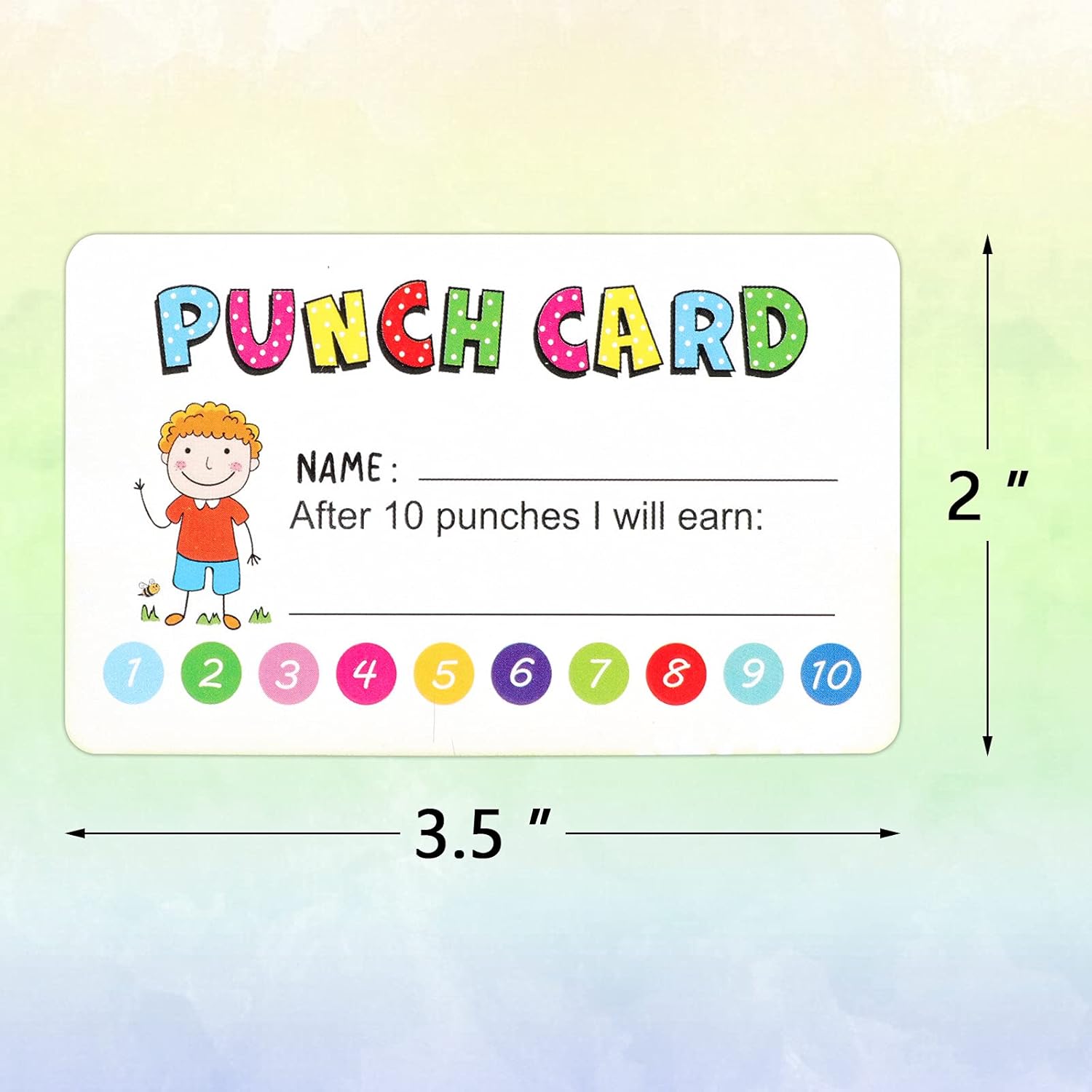 120 Pcs Reward Punch Cards Behavior Incentive Awards for Kids Students Teachers Home Classroom School Positive Reinforcement Tool Business Loyalty Card - 2" x 3.5" : Office Products
