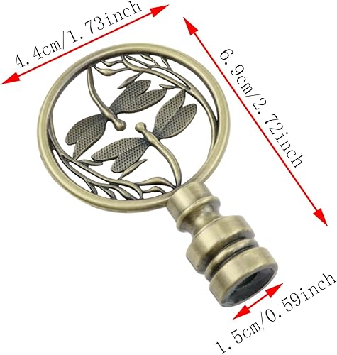 Miniatura 3 de Lámpara de diseño de libélula con perilla de tapa de doble libélula, tratamiento de hueco, diseño de libélula (bronce) - 1 unidad