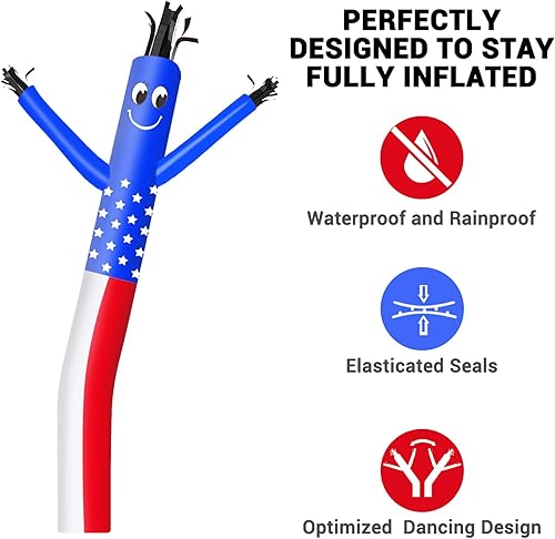 Miniatura 4 de MOUNTO 20 pies 18 pulgadas Fly Puppet Dancer Tube Man Fly Guy Puppet Dancer (bandera de EE. UU.)