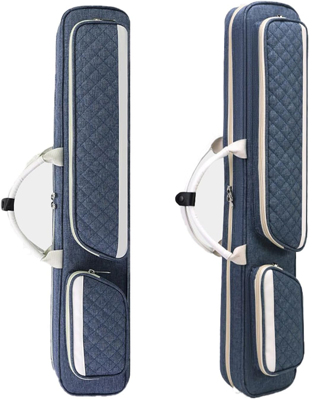 Pool Cue Case, Pool Stick Bag with Multi-Pocket, Holds 3 Butts 4 Shafts, Billiard Carrying Case with Padded Shoulder Strap & Handle, Shockproof Storage for Cues & Accessories