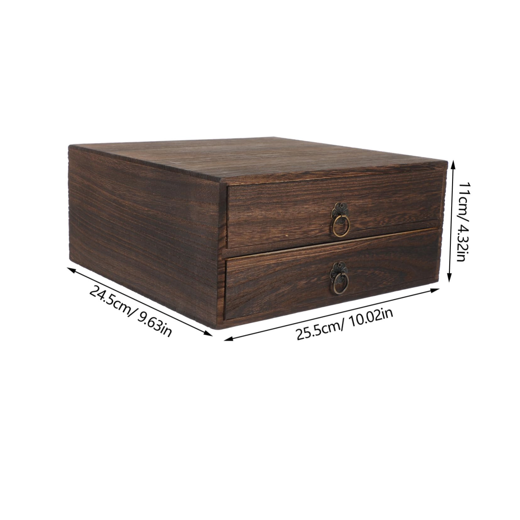 Scatola Portaoggetti Multilivello Cassetti Marrone in Legno