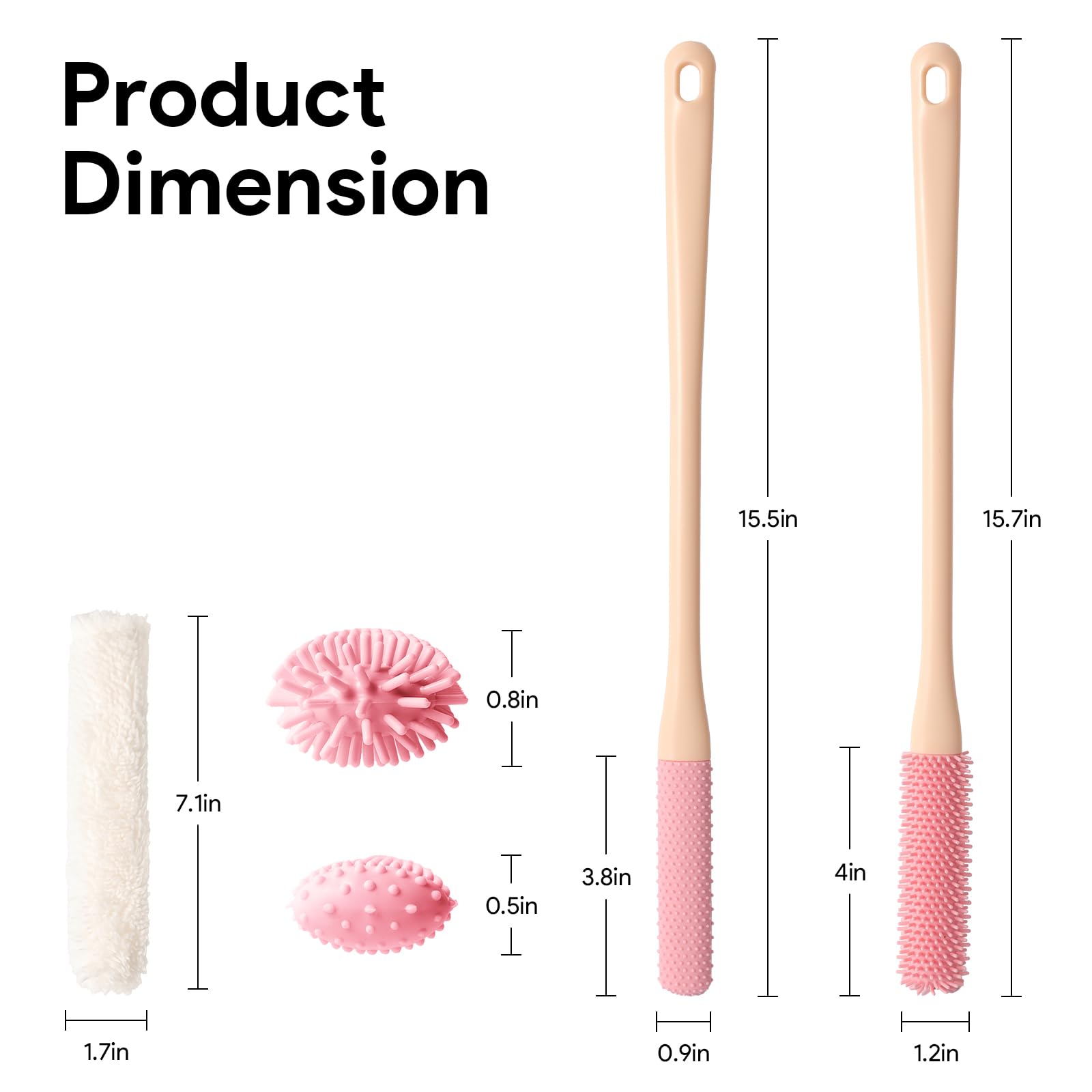 Shower Foot Scrubber Brush, 15.7